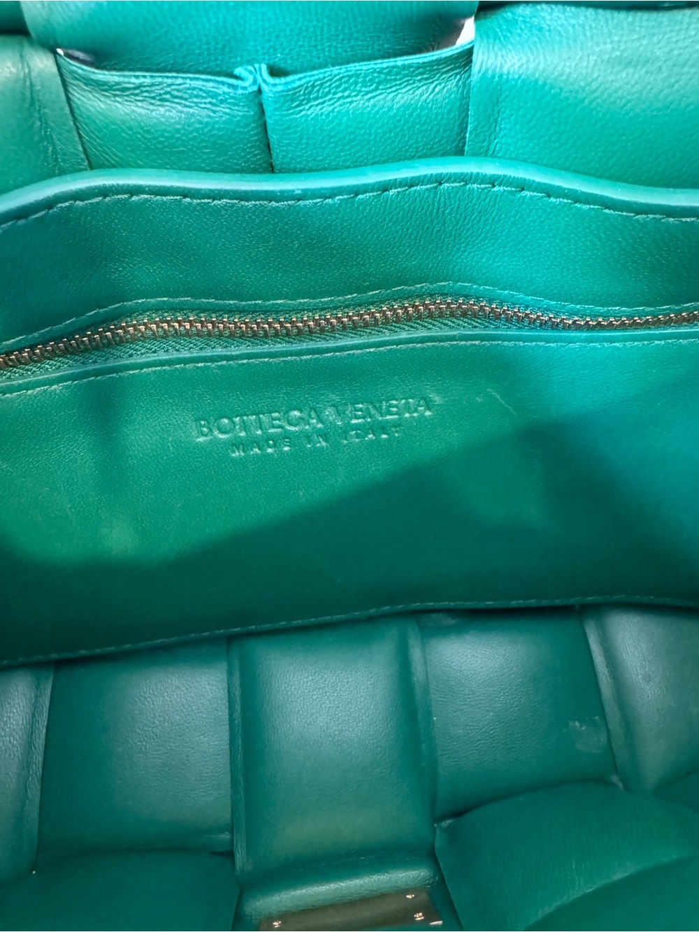 Bottega Veneta Padded Casette in ‘Racing Green’ Woven Leather Cross Body Bag - Picture 12 of 16